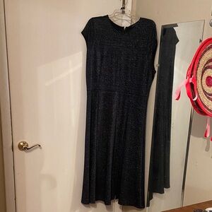 Chic size 18 Sparkly Black Midi Dress